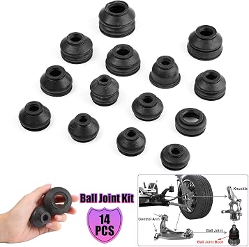 14Pc Upgraded Universal Tie Rod Dust Boot Covers Ball Joint Head Rubber Boots Turn To Rod Control Arm Protection Linkages Car Accessories Steering Suspension Boot Replacement Suitable to Most Vehicles