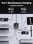 UGREEN 200W 8-Port GaN USB C Charger Block, Desktop Charging Station USB C and USB PD 100W Fast Charging Compatible for MacBook Pro 16" Air, XPS 13, iPad Pro, iPhone 17 Pro, Galaxy S26 S25