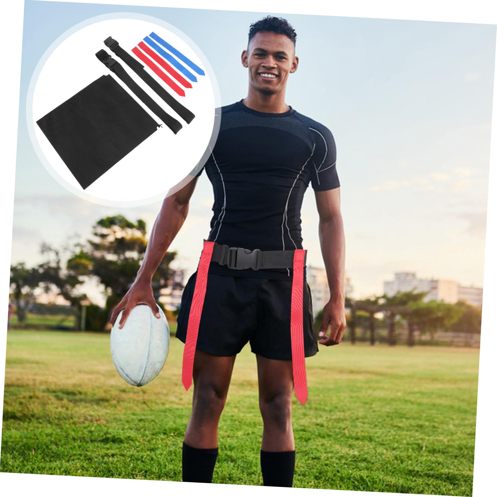 Toyvian Cinture Regolabili per Flag Football Completo per Giovani e Adulti Attrezzatura Sportiva per Allenamenti e Giochi di Squadra all Aperto e Indoor