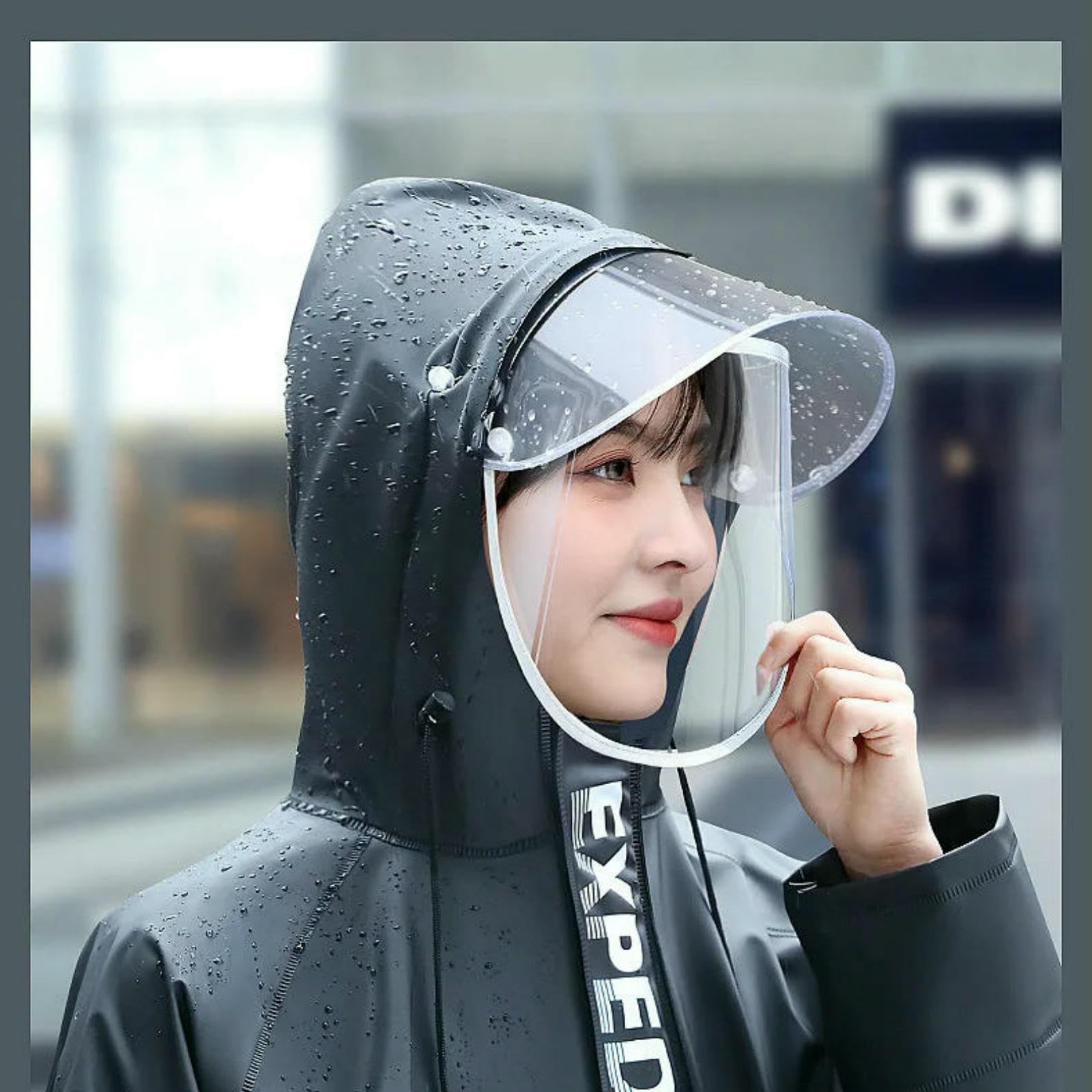 Cape De Pluie Ensemble Combinaison Imperméable Unisexe, Léger Réutilisable avec Pantalon, Mac Réfléchissant Pliable pour Le Cyclisme, La Randonnée Et Les Aventures en Plein Air-Bleu