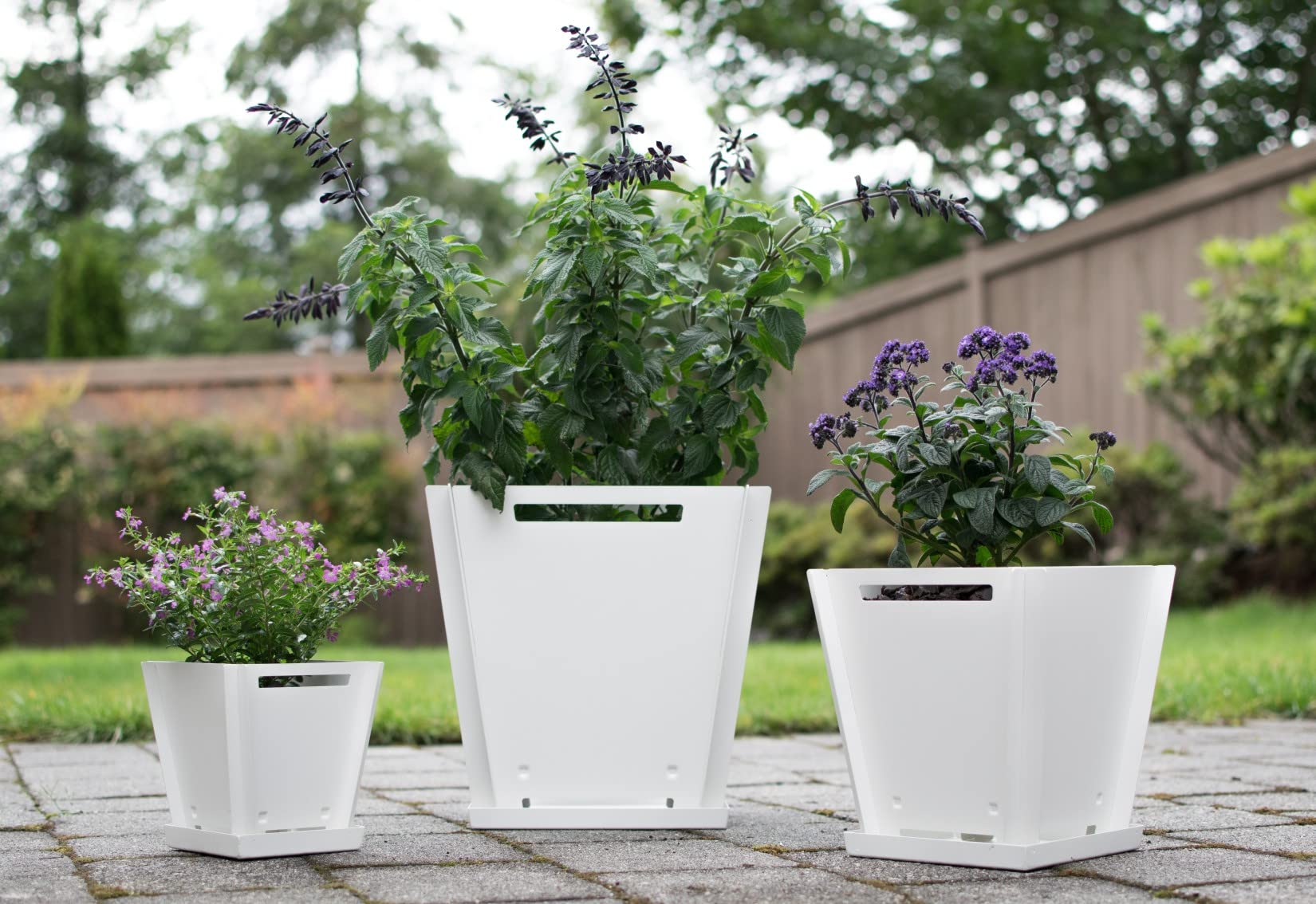 Groovebox Pflanzgefäß 45,7x45,7 cm aus Stahl, weiß, Blumentopf, Pflanzkübel, Pflanzkasten für Drinnen & Draußen