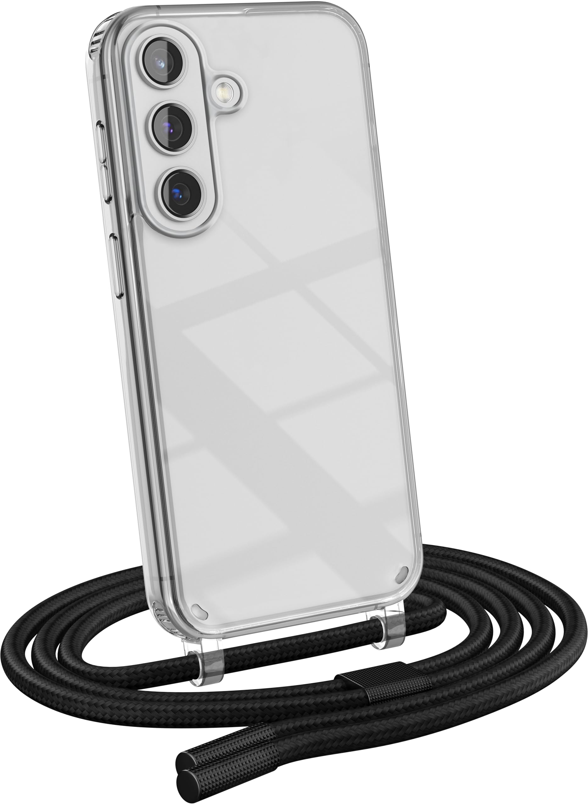 MyGadget Etui na telefon Samsung Galaxy S25 - Etui na telefon komórkowy ze smyczą | Pasek na ramię - Praktyczny styl - Czarny