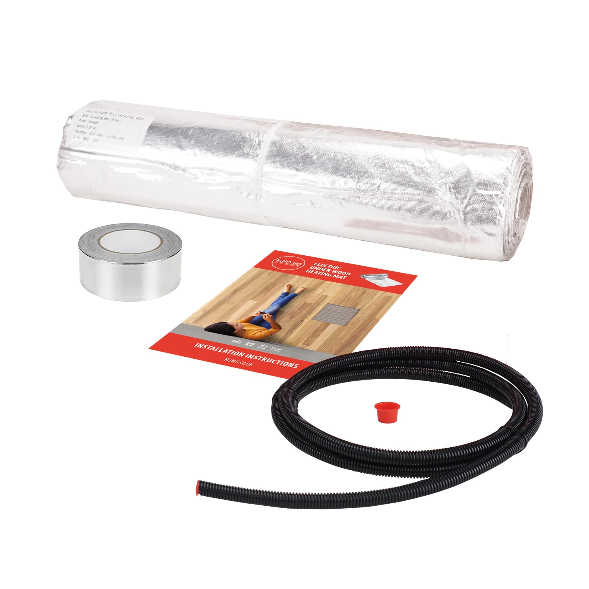 Klima 9.0m2 Underwood Heating Foil Mat for Wooden u0026 Laminate Floorings  140w/m² Output for Use Underwood Floors Easy Installation Can Be Cut and  Shaped to Suit Any Dimensions Perfect Radiant Heating :