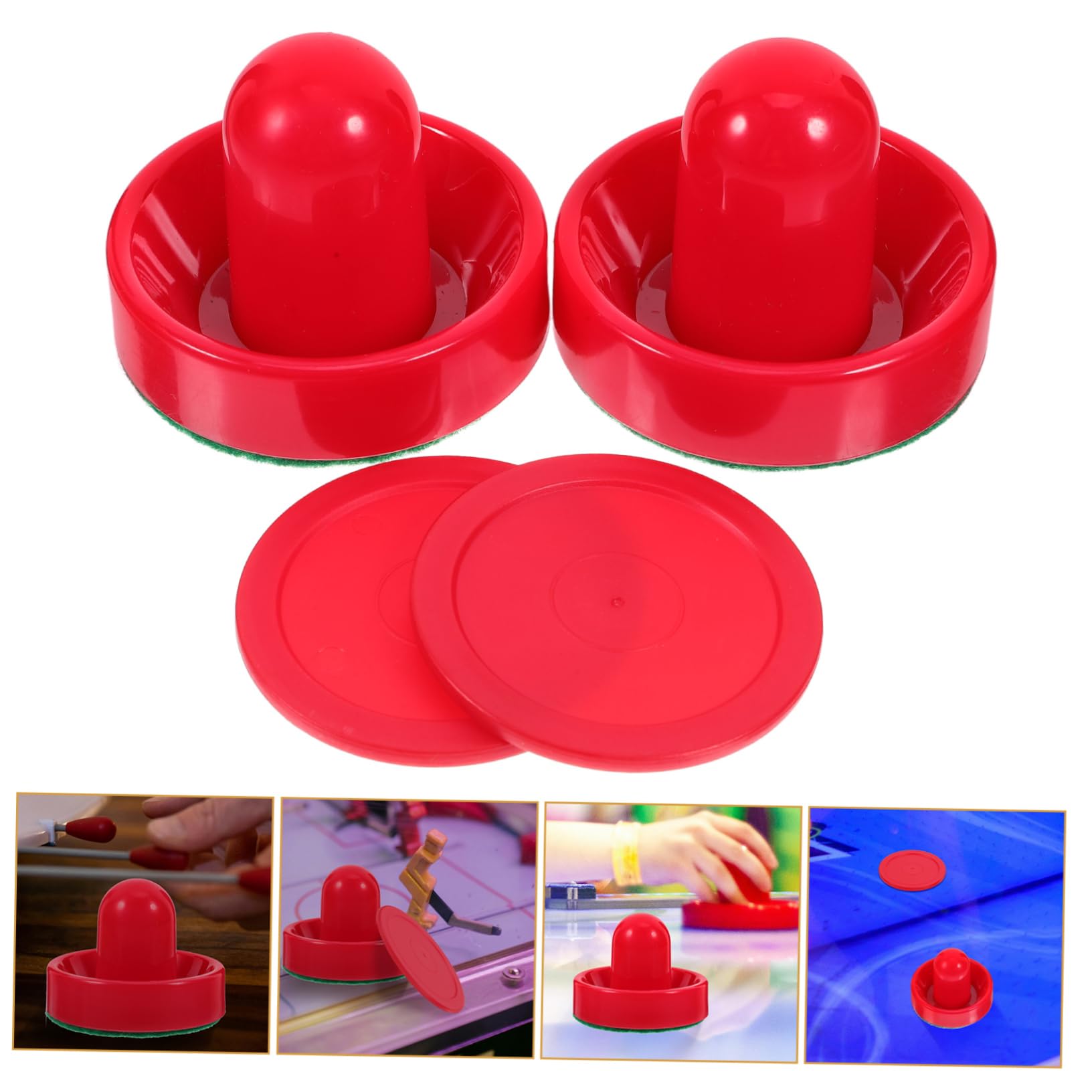 BESTonZON 5ensembles Set De Poussoirs De Hockey sur Glace Kit De Table De Hockey Interactif avec Rondelles Poussoir Rondelles pour Amusement Famille Et Soirées