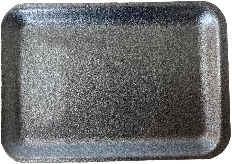 Crafts Foam Trays, 20 Pieces, Rectangle Meat Tray, Food Tray, for DIY Crafts, Printmaking 8 1/4" x 5 3/4" x 1/2" (Black)