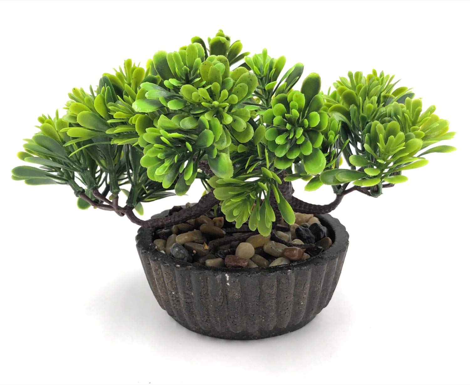 Bonsai Artificial Dwarf Tree ~ Artificial Plants with Pot and Grass Ideal for Home Décor. with Realistic Detailing Size 15 cm x 15 cm (Dark Green)-image-46