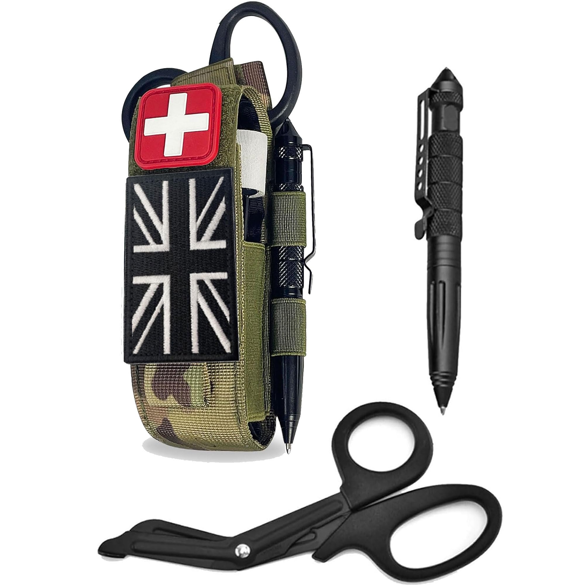 Upgrade 1000D Laser Cut Molle Tourniquet Pouch Holder, Tactical Tq & Trauma Medical Shear Pouches