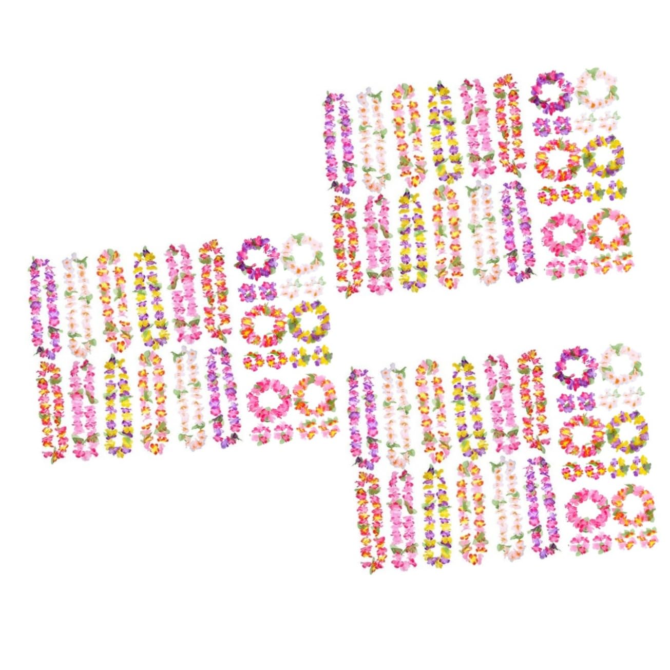 18stücke Hawaiianisches Blumenkranz-set Teiliges Set Mit Stirnband Halskette Und Armbändern Für Luau-feiern Strandpartys Und Sommerveranstaltungen Handgefertigte Farbenfrohe