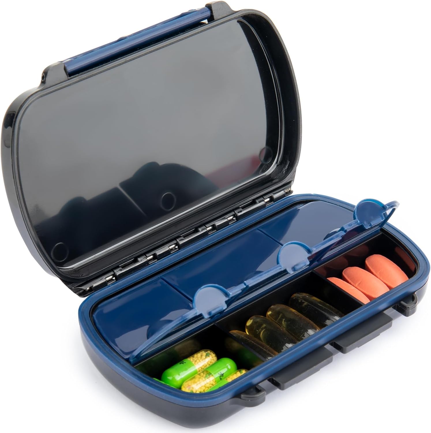 Portable Travel Pill Organizer, Mooyue Compact Daily Pill Box Organizer, Vitamin