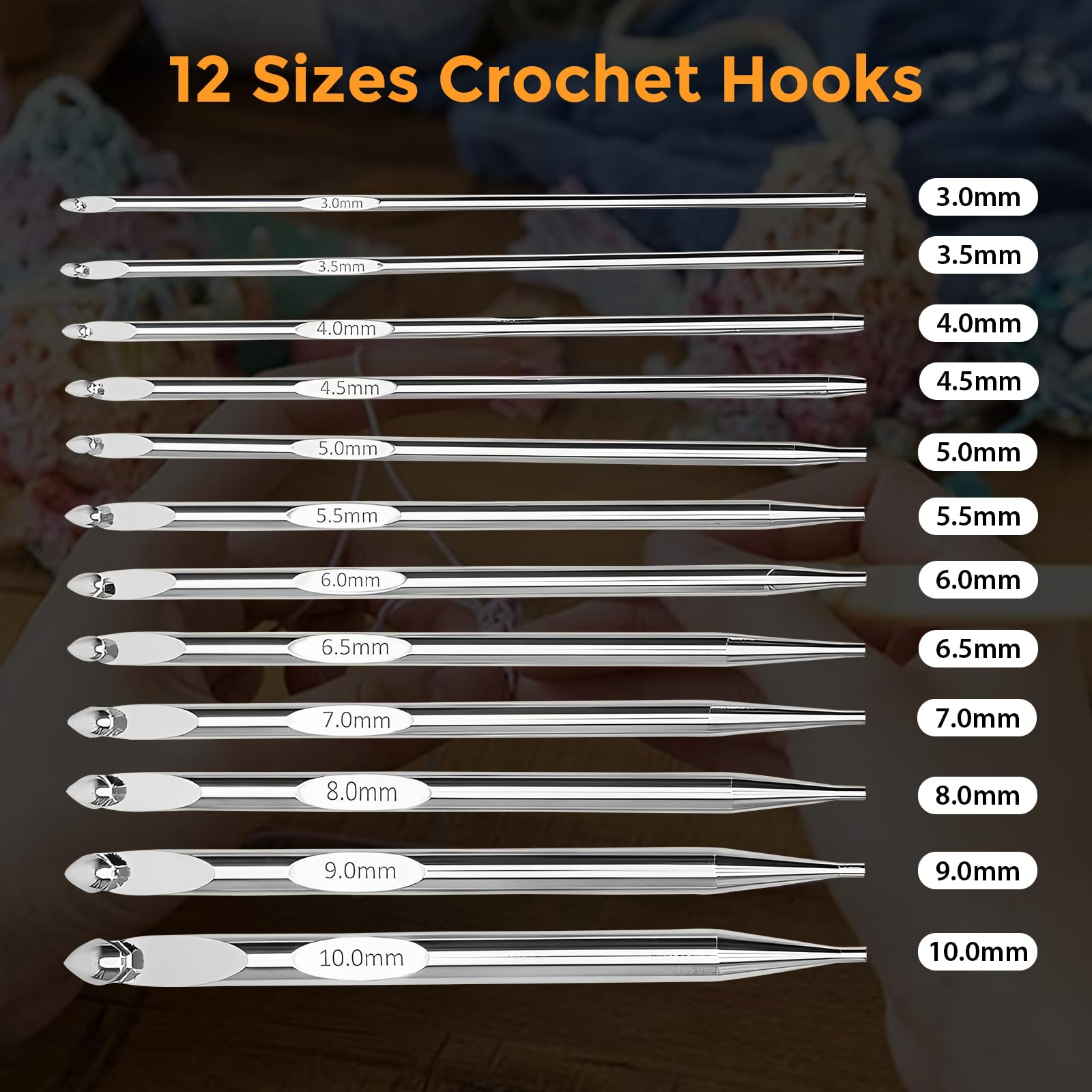 Set Uncinetti Tunisini Intercambiabili Aeelike – 12 Misure 3-10 Mm, 4 Cavi, Accessori Inclusi - 6