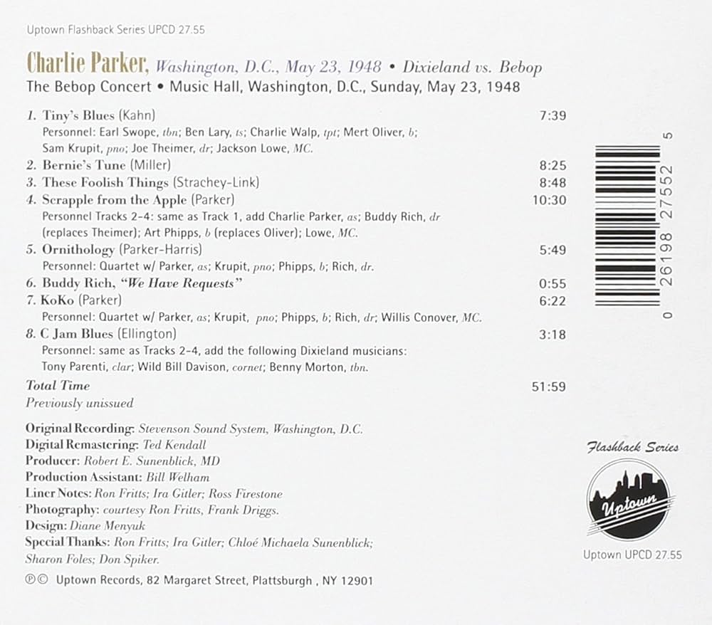 PARKER,CHARLIE - Washington D.C. 1948 - Amazon.com Music