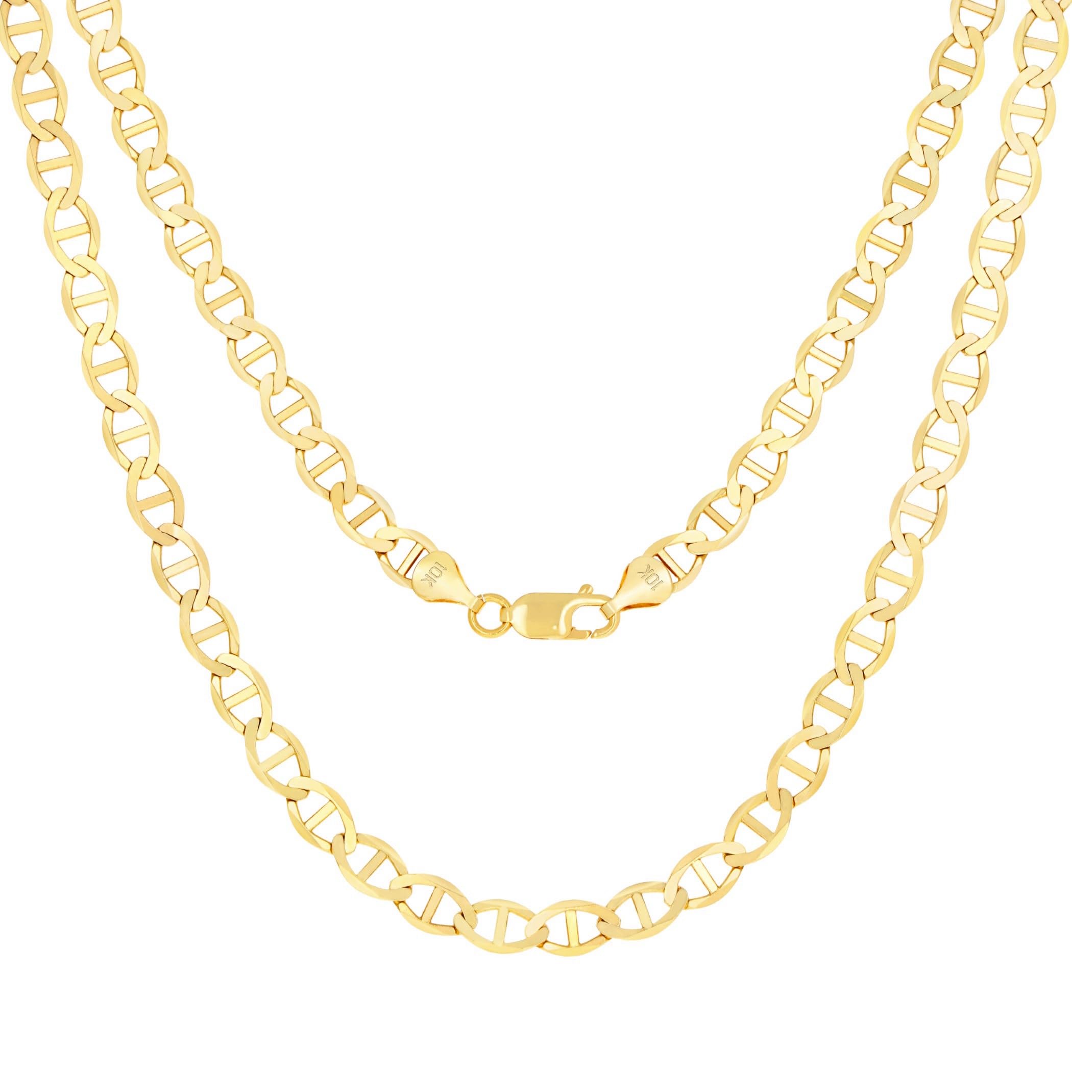 Nuragold 10K Solid Mariner 5mm Chain
