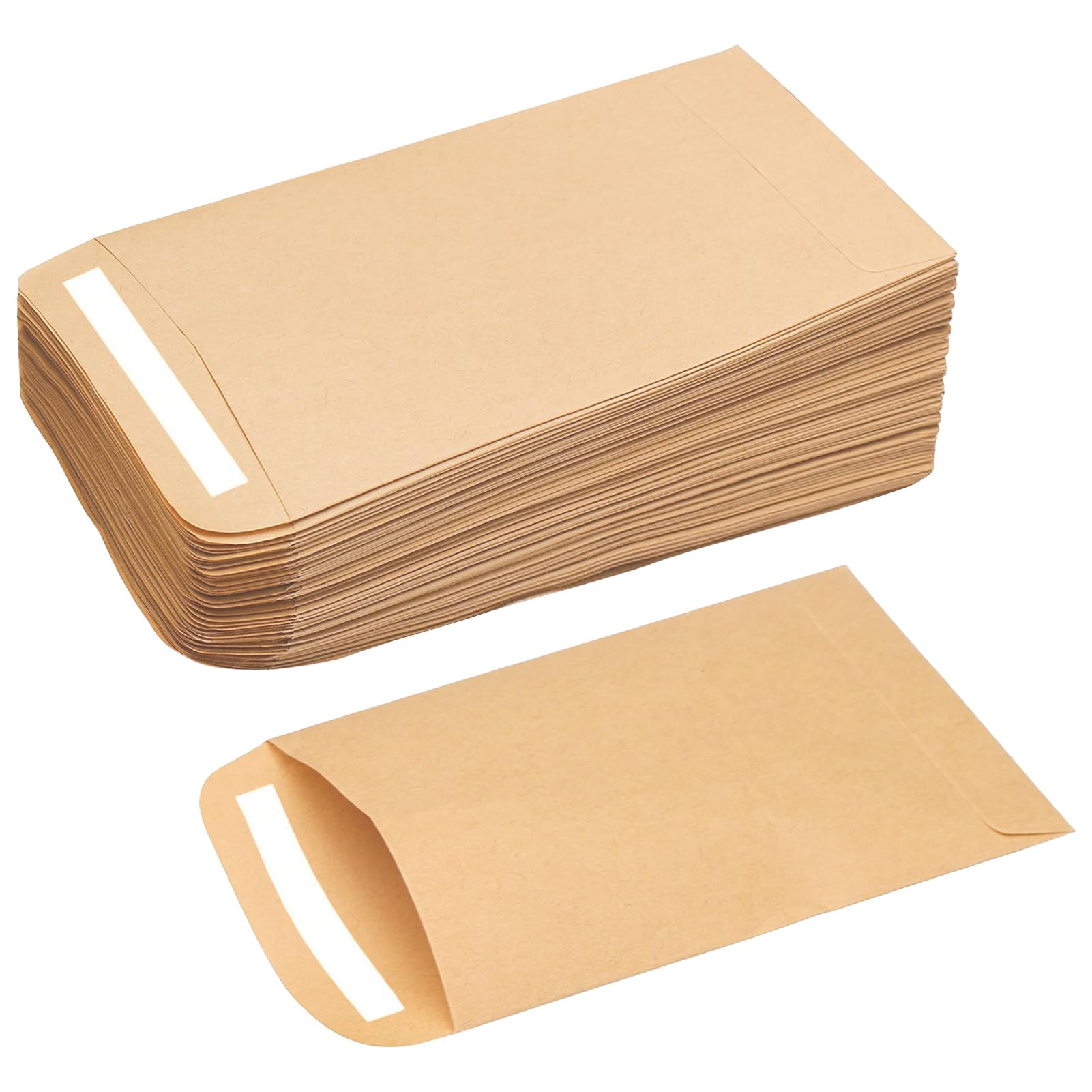 130 Pcs Small Brown Envelopes for Seeds, Self-Adhesive Seed Envelopes for Storing Small Items (9 x 6 cm / 3.54 x 2.36 inch)