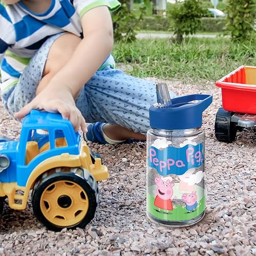 Miniatura 9 de LOGOVISION Tonka - Botella de agua de plástico Tritan para niños con tapa con popote y asa, vaso reutilizable para niños pequeños, unisex, para