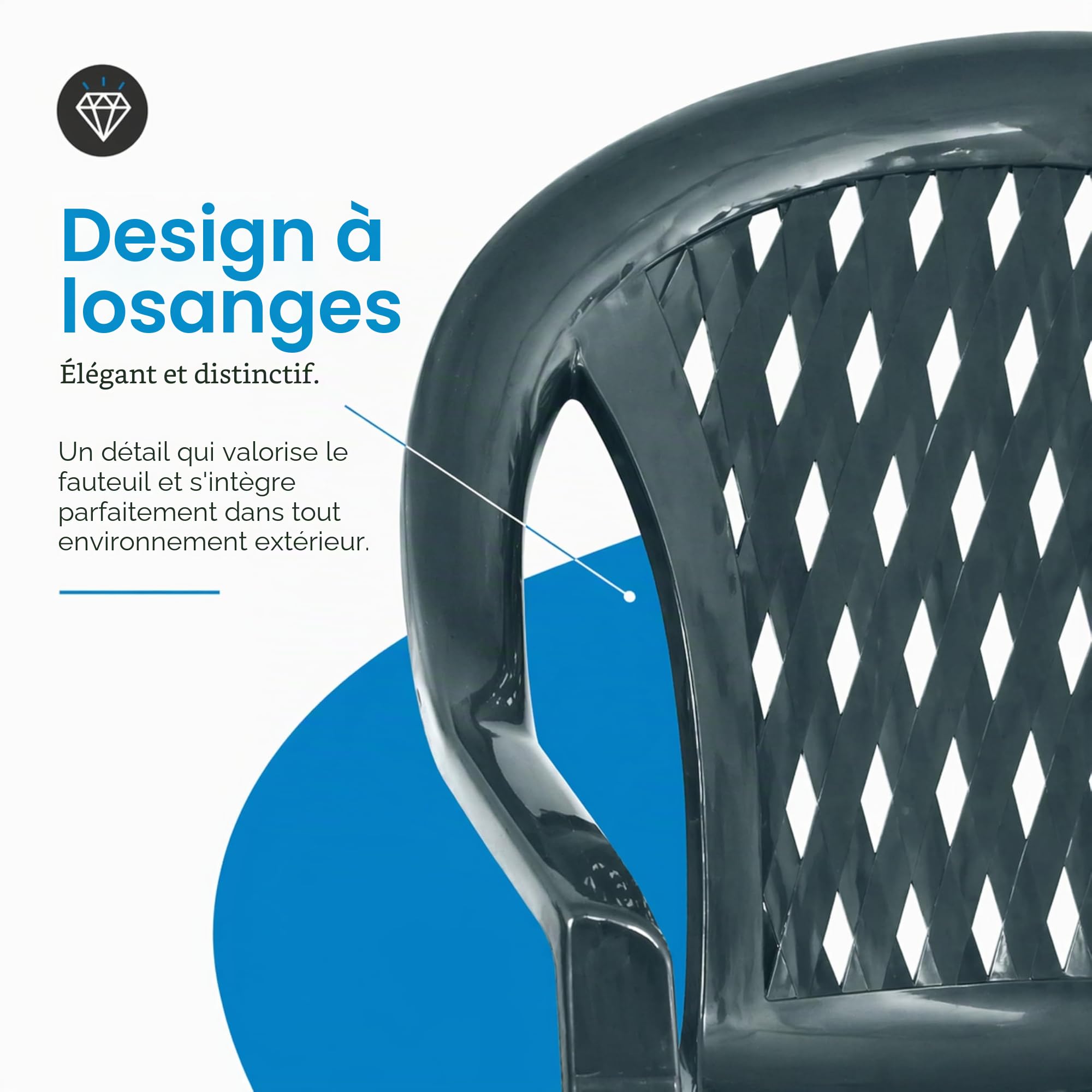 Tomaino - Lot de 4 chaises de jardin empilables en plastique - Chaises d'extérieur résistantes et légères avec drainage, idéales pour terrasse balcon bar (4, blanc)