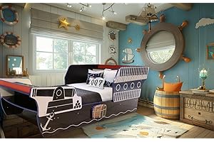 Twin Kids Pirate Boat Bed
