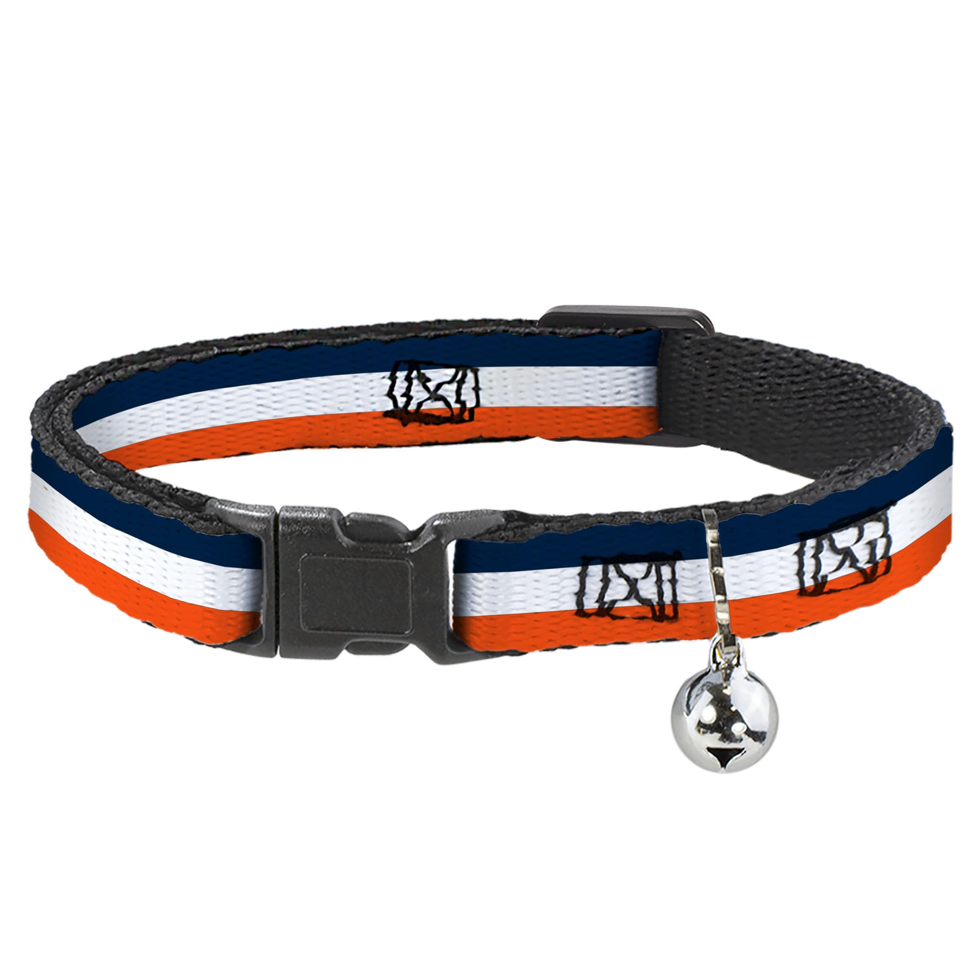 Collar de gato a rayas tricolor para paseos y descanso cómodo en el hogar