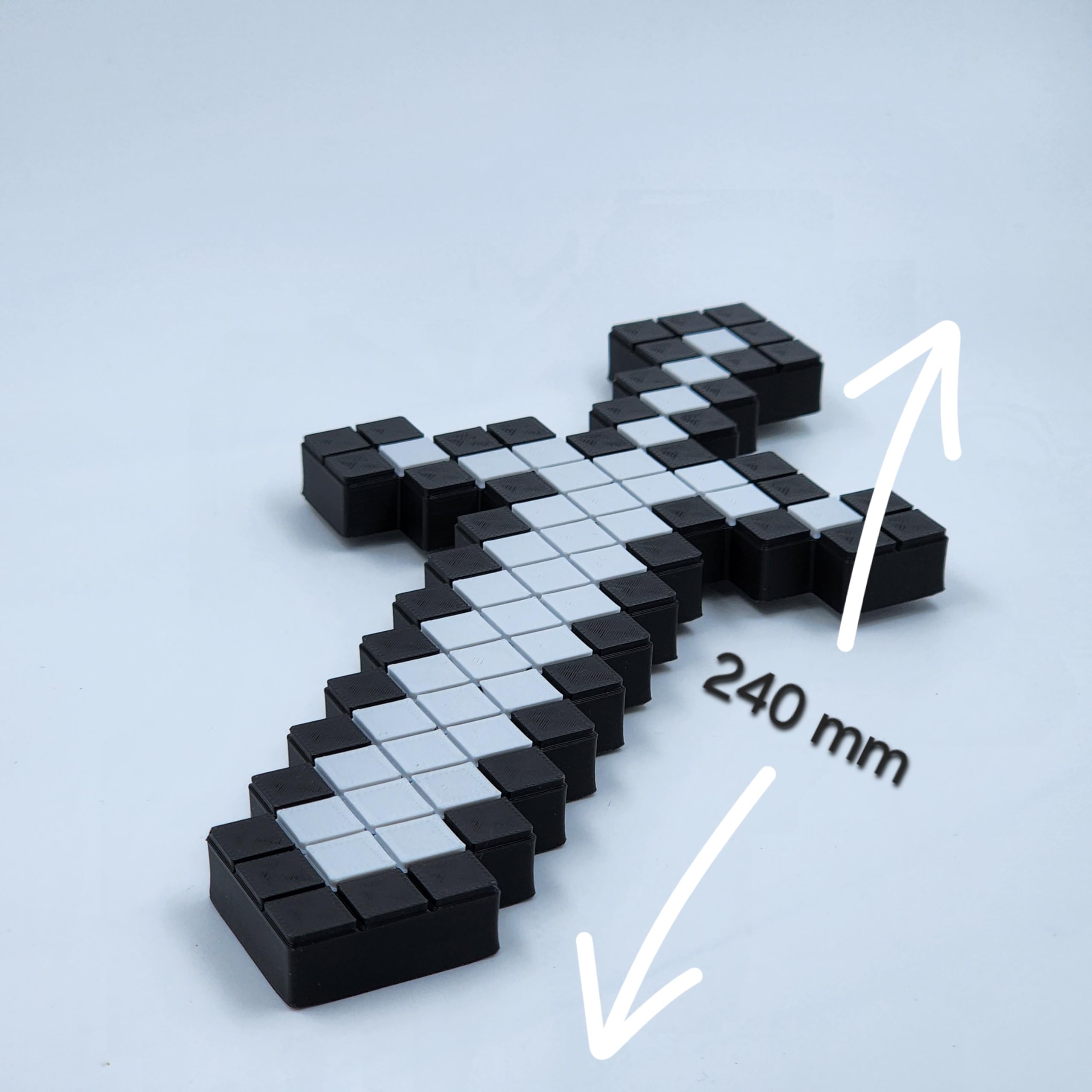 CUBIX3D 3D Printed Pixel Sword Toy | Blocky Gaming Prop | Safe Cosplay Accessory for Kids & Fans, Multicolor 3