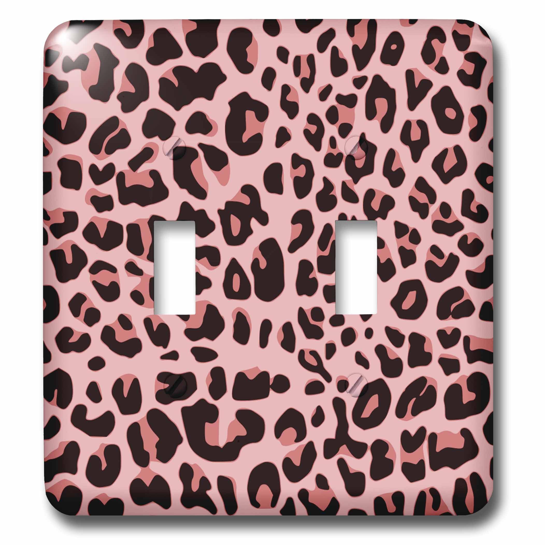 Rosa Leopardo Animal Print Interruptor Doble de Palanca para Pared