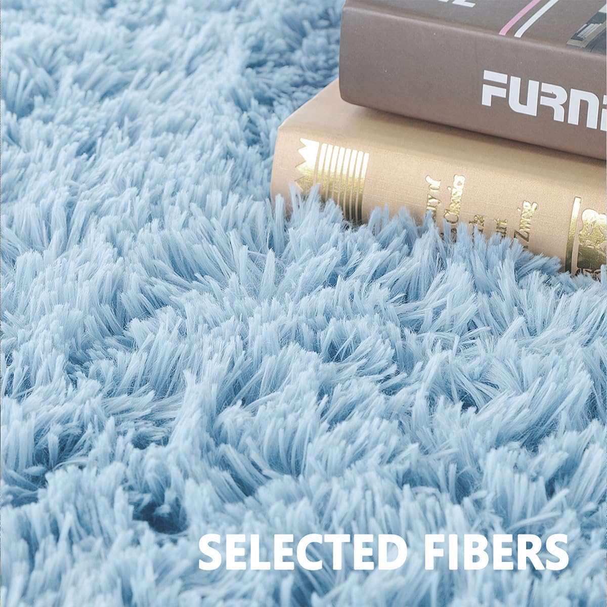 Beglad 3 ft x 5 ft Soft Fluffy Area Rug Modern Shaggy Bedroom Rugs for Kids Room Extra Comfy Nursery Rug Floor Carpets Boys Girls Fuzzy Shag Fur Home Decor Rug, Cobalt Blue