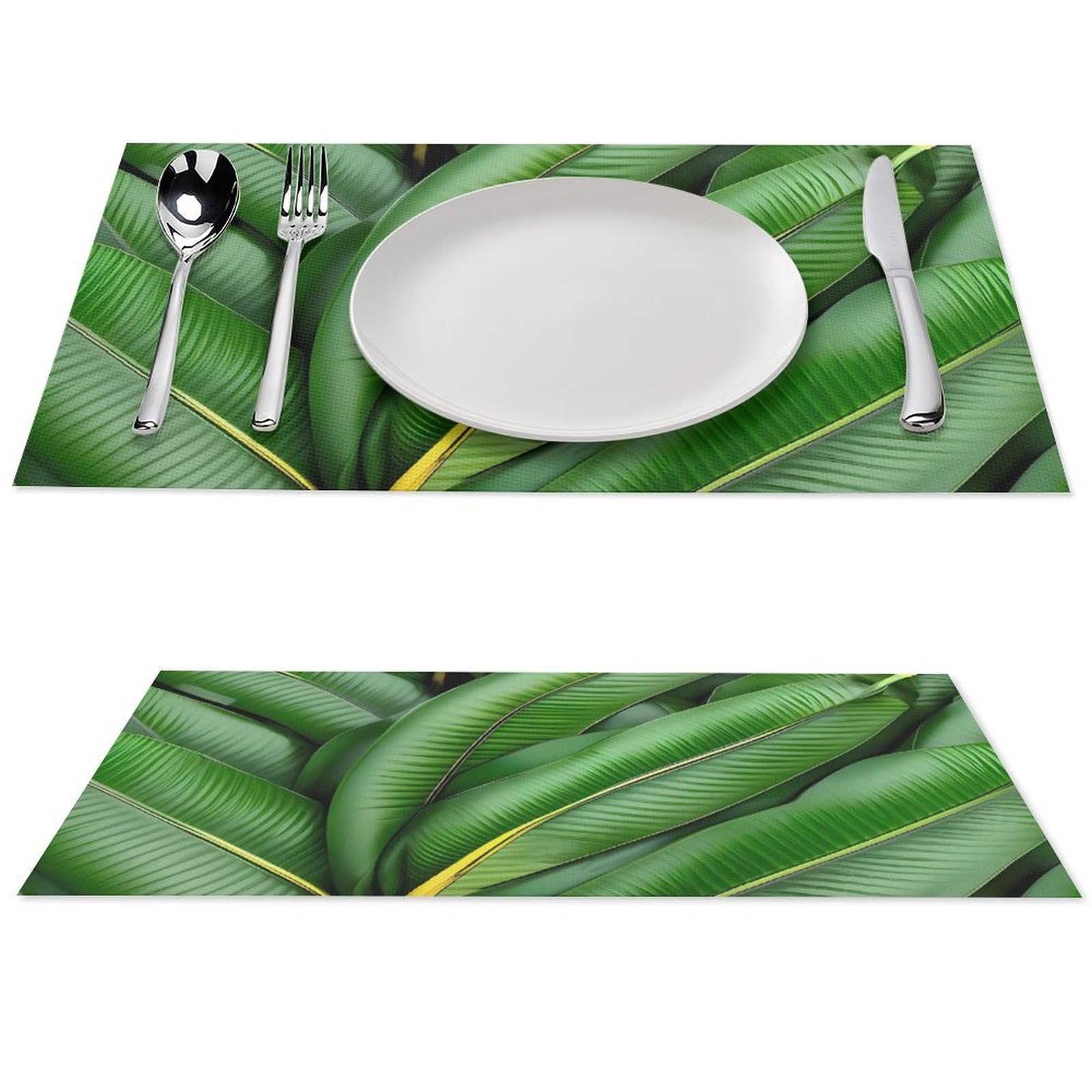 Set de table en PVC lavable et résistant à la chaleur avec motif tropical lot de 6