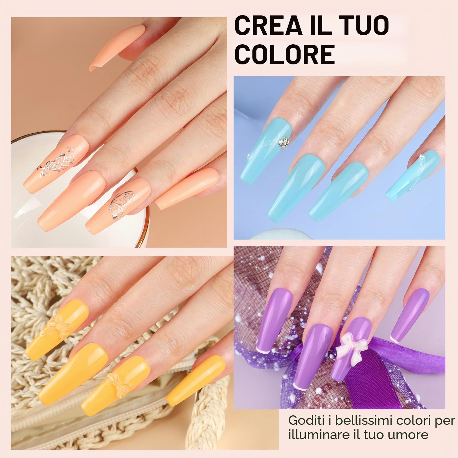 COSCELIA Kit Semipermanente Unghie Con Lampada, 20 Colori Smalto Unghies E 3 Colori Extensione Gel Kit Unghie Gel Completo, Base Coat& 4 Top Coat Manicure Set Regali Per Donne