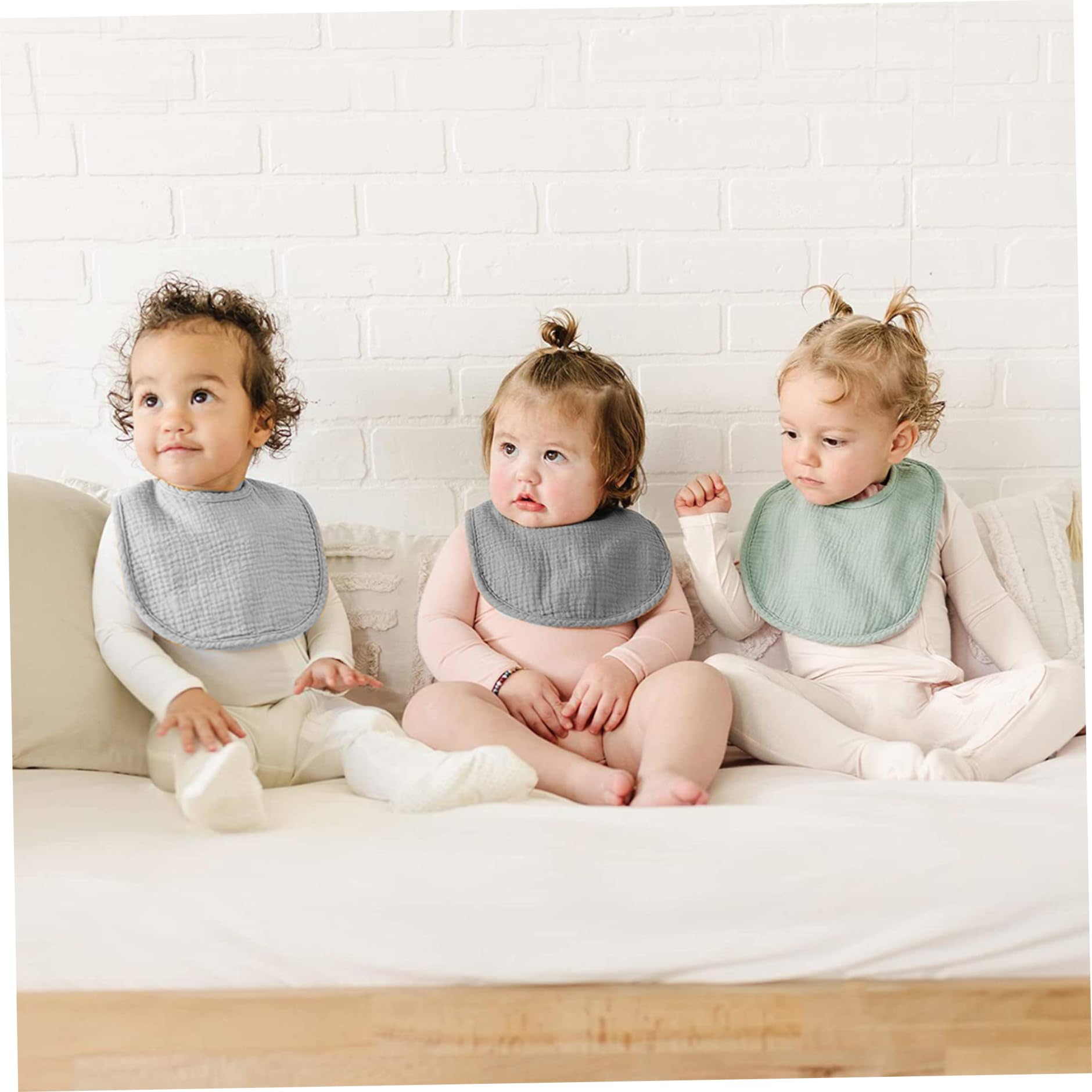 Baberos para bebé, 6 baberos para bebé, algodón suave y ajustable para niños pequeños con hebilla, necesidades unisex para babear y dentición