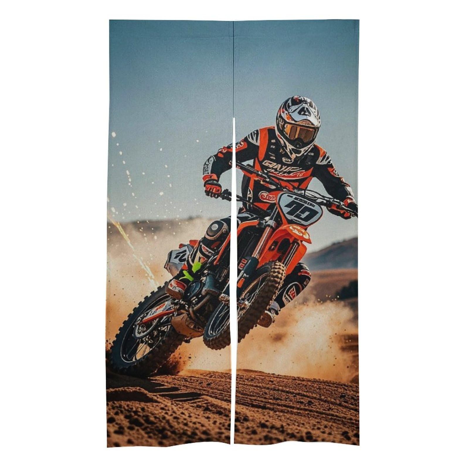Rideau de porte de moto sport pour masquer un dressing ou séparer une pièce