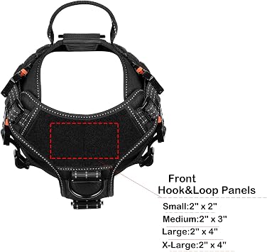 ICEFANG Tactical Dog Harness with 4X Metal Buckle,Working Dog MOLLE K9 Vest with Handle,No Pulling Front Clip,Adjustable Pet Harness for Meduim Dogs (M (25-31 Chest), Black)