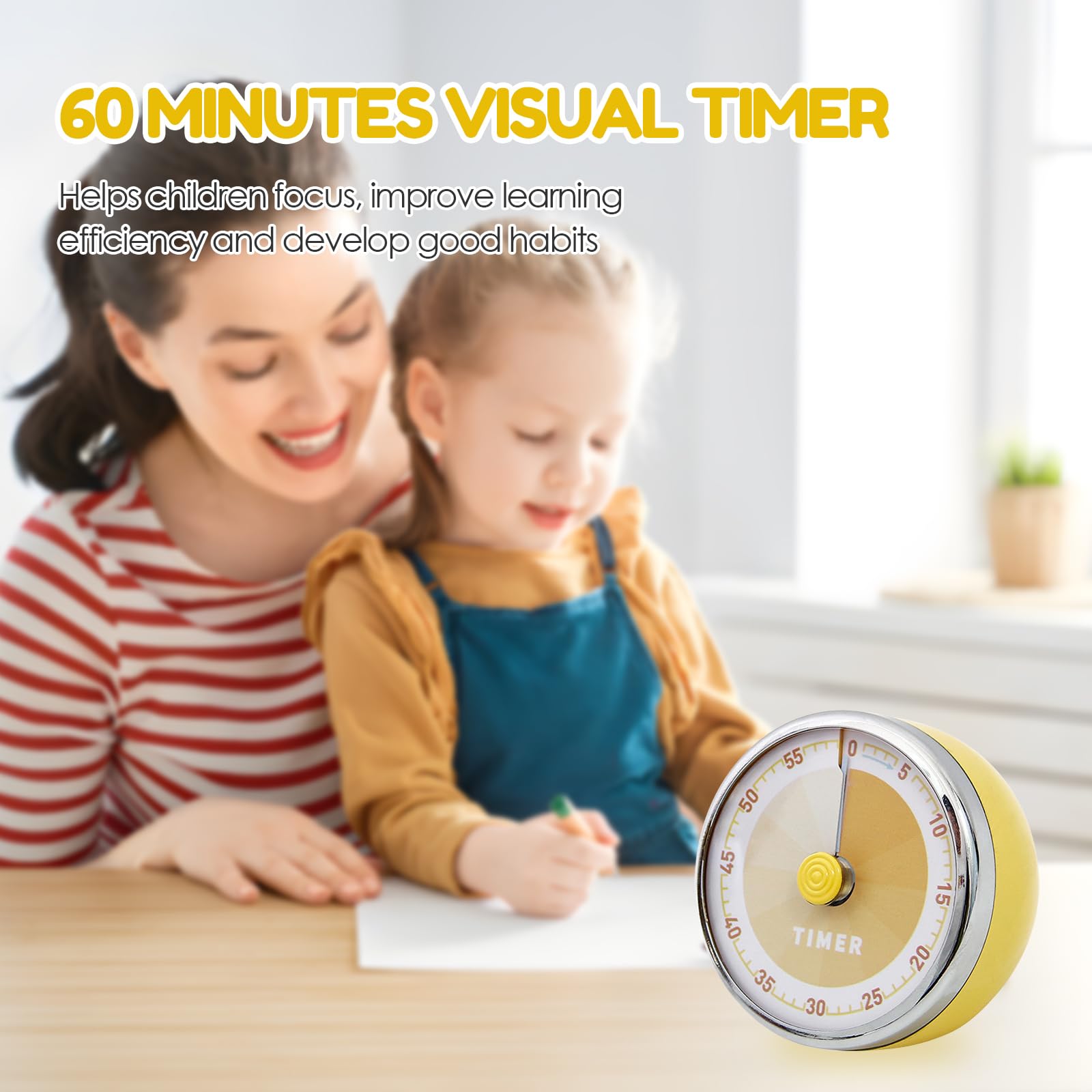 Visual Timer, Time Timer Children, 60 Minutes Pomodoro Timer, Egg Timer ...