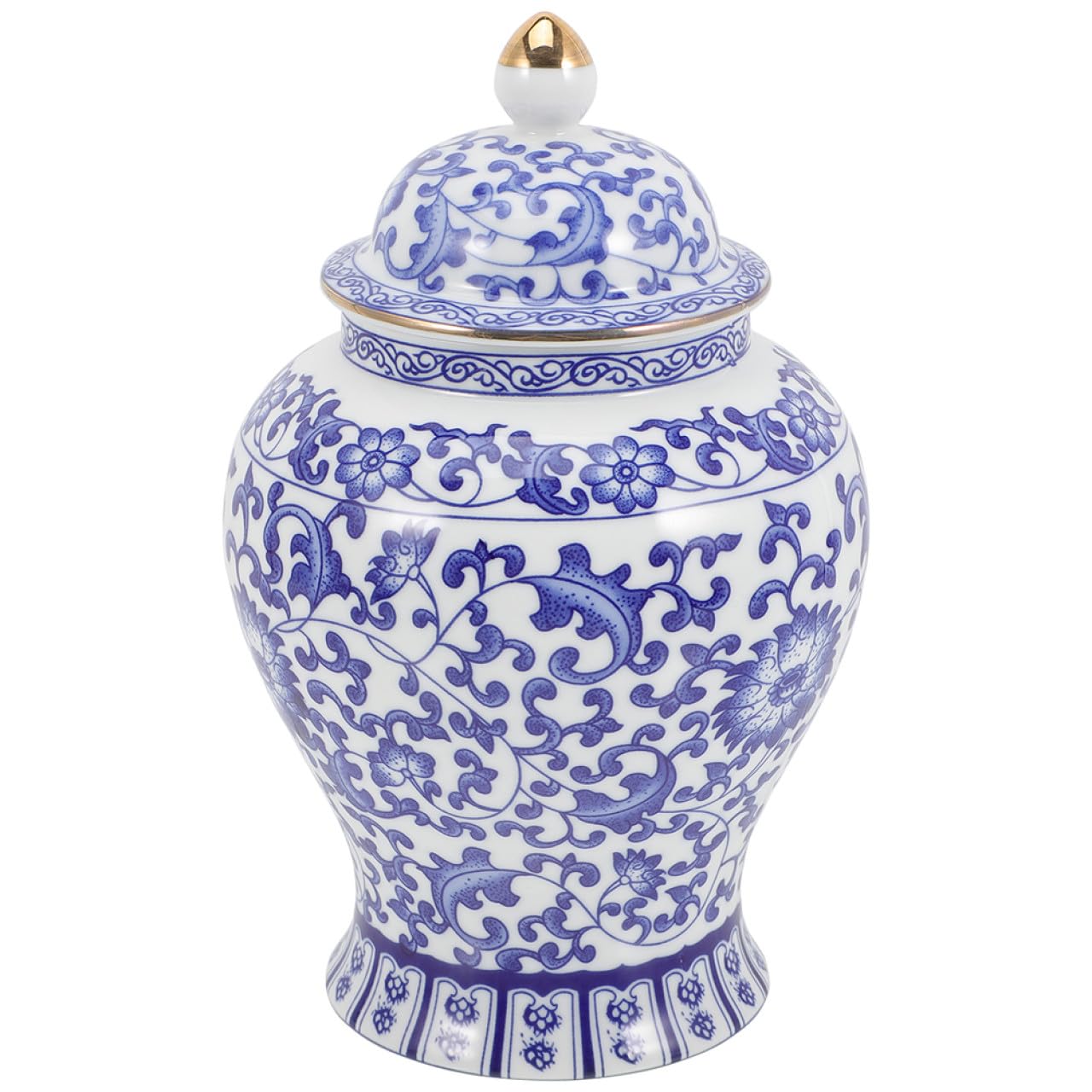 Lata de Almacenamiento de Té de Cerámica Azul y White 1300 Ml