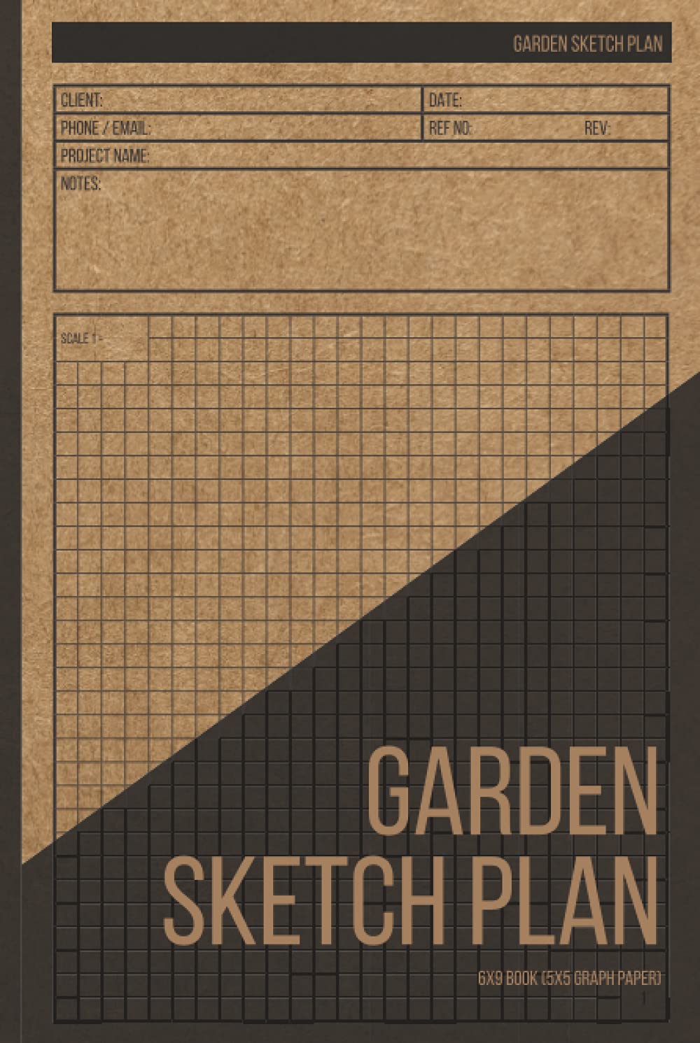 Garden Sketch Plan: Design Landscape Plan for Client, Garden Project, 5x5 Graph / Grid Paper