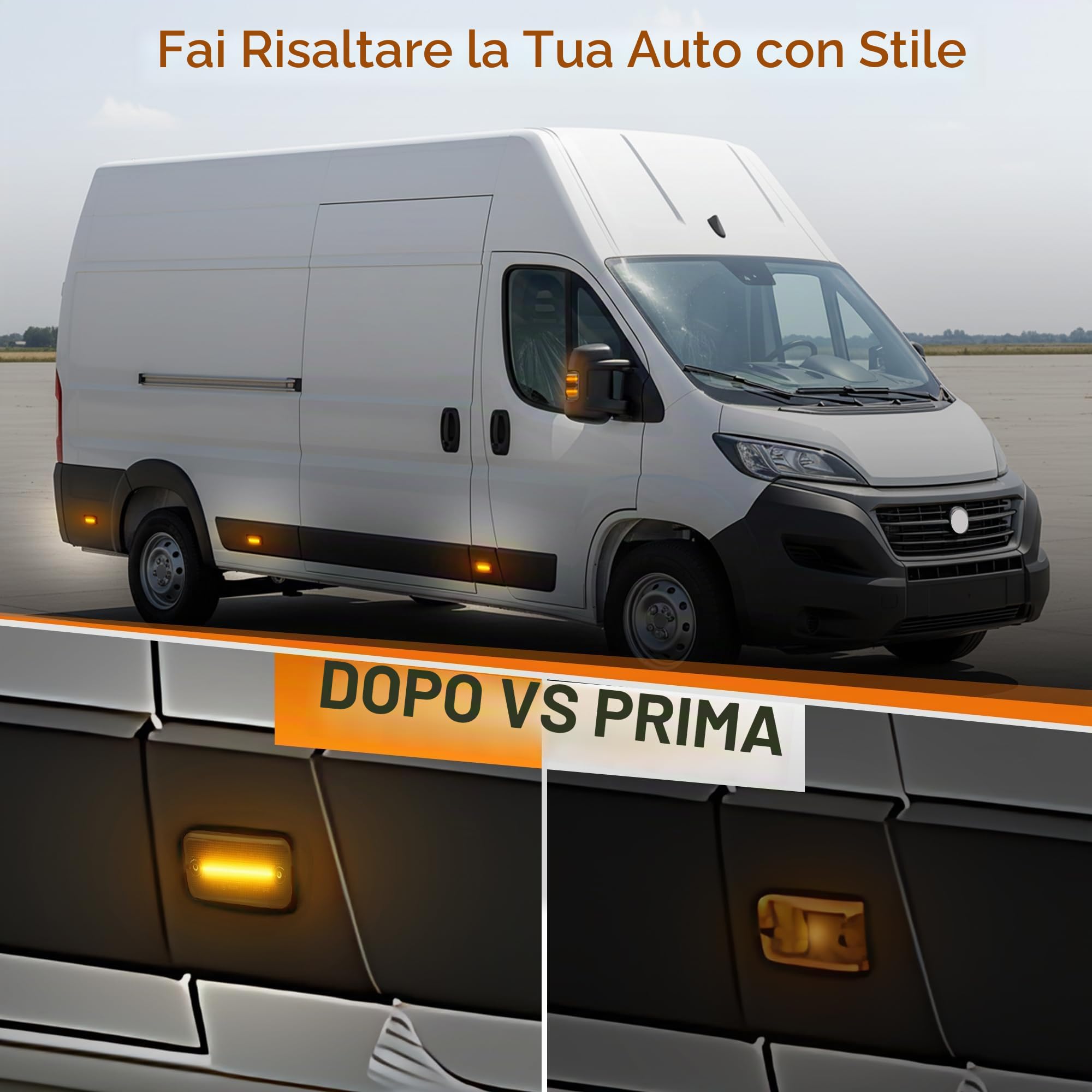 6 pz Ambra Led Liquidazione Indicatore Laterale Indicatori Luce Per Fiat Ducato Citr.oen Jumper Relè Peug.eot Boxer Daily Box Van DAF LFXF CF Fumo Lente LED Segnale di Direzione Lampada