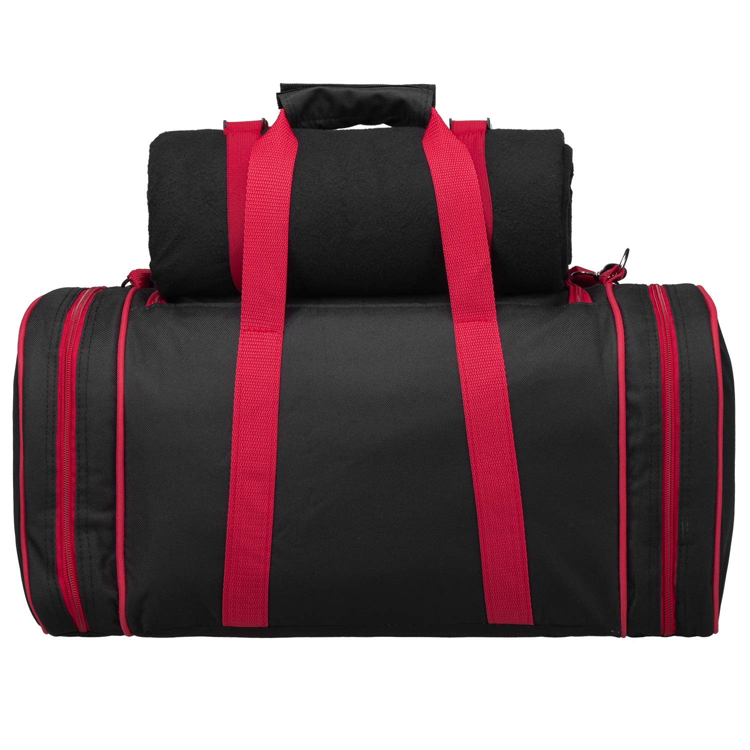anndora Picknick Kühltasche + Decke + Zubehör schwarz weiß gepunktet
