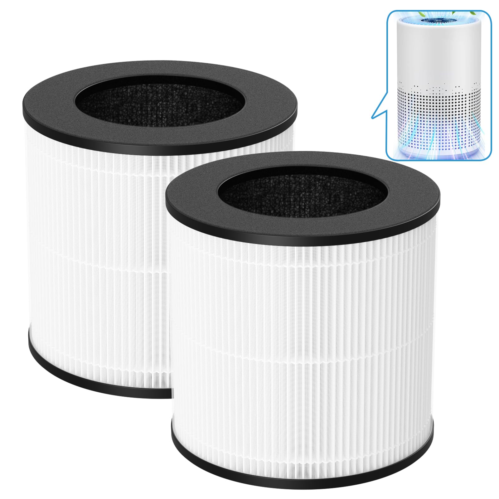 AP050 AP052 Replacement Filter, Compatible with Tailulu AP050,AP052 Air Purifier, HEPA Replacement Filter, 360° 3-Stage Filtration for Odor,Dust,Somke