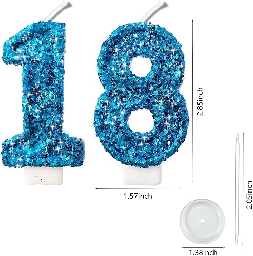 Miniatura 99 de Velas de números con purpurina de oro rosa de 2.8 pulgadas, muchos colores, regalos de cumpleaños de 22 años, velas de cumpleaños, velas de números