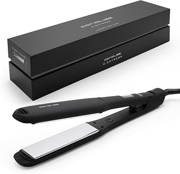 Corioliss Hair Straightener for Women Professional Extra Wide Titanium Plates Flat Iron Black Soft Touch C-Extreme