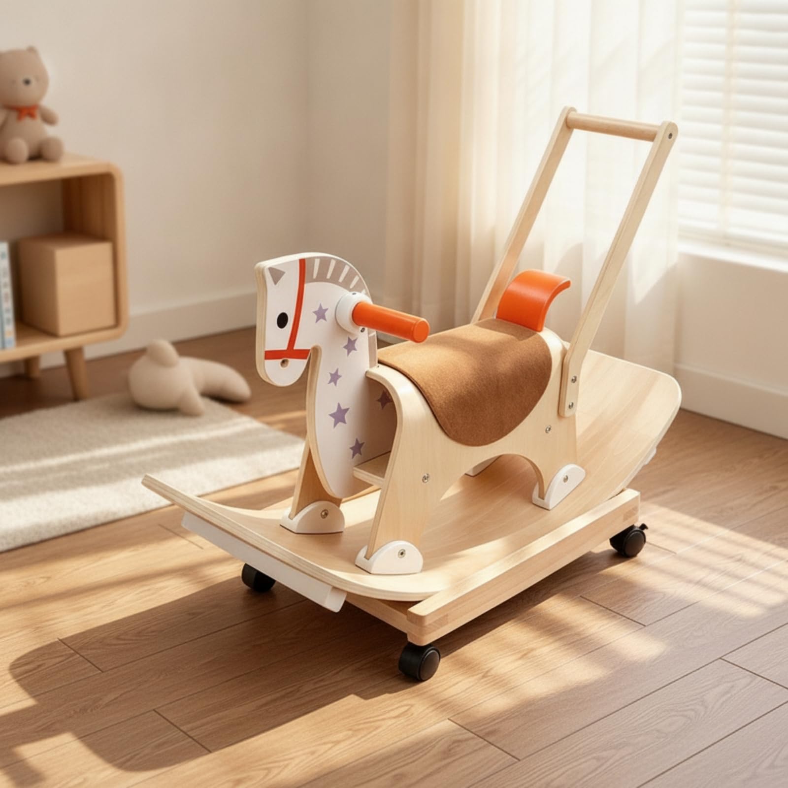 Cavalluccio a Stabile | a in Legno, Sicuro, per Cameretta, Bambini, Neonati, Stile A