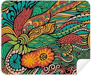 Decorative Pattern Colourful Flowers Cleaning Cloth Screen Cleaner 2pcs Suede Fabric