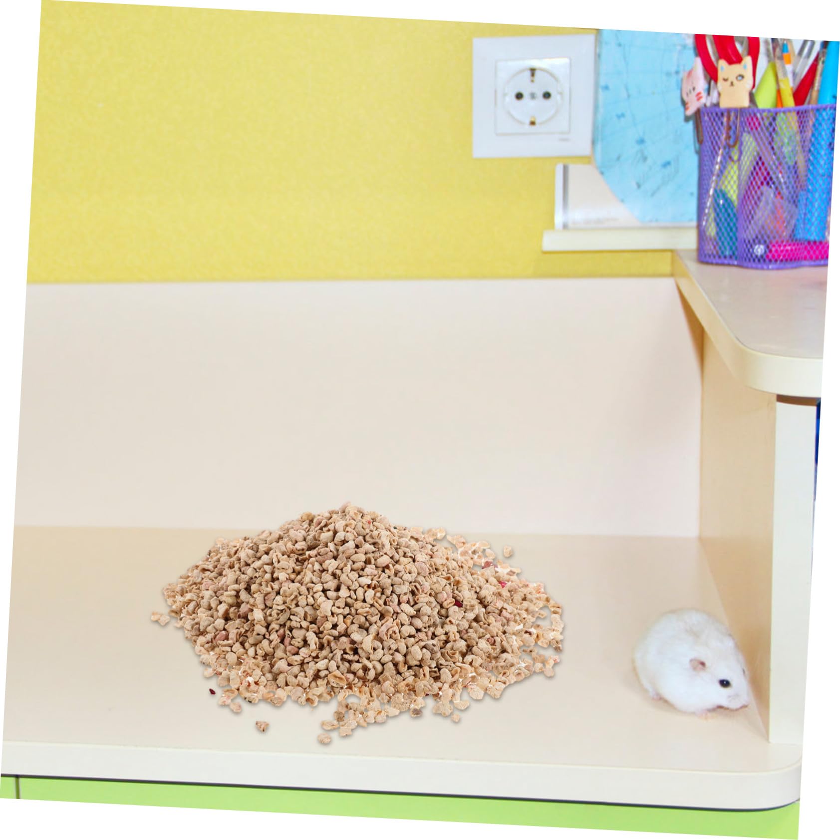 BESPORTBLE 1000g Lettiera di Mais Naturale Pannocchie di Mais per Piccoli Animali Materiale per Lettiera per Criceti e Conigli Decorazione per Habitat da Interno Facile da Pulire