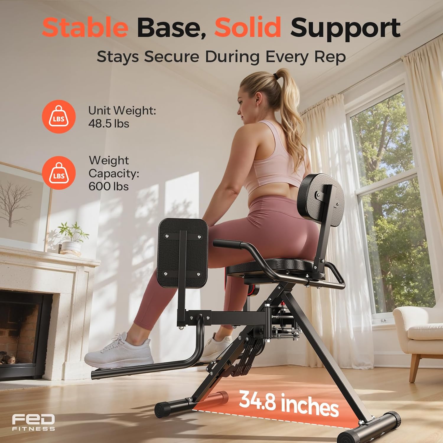 HA1 2-in-1 Hip Abductor and Adductor, Glute & Inner Thigh Workout Equipment for Home Gym, Leg Workout and Booty Builder with 6 Adjustable Resistance Bands and Dual Foot Bar