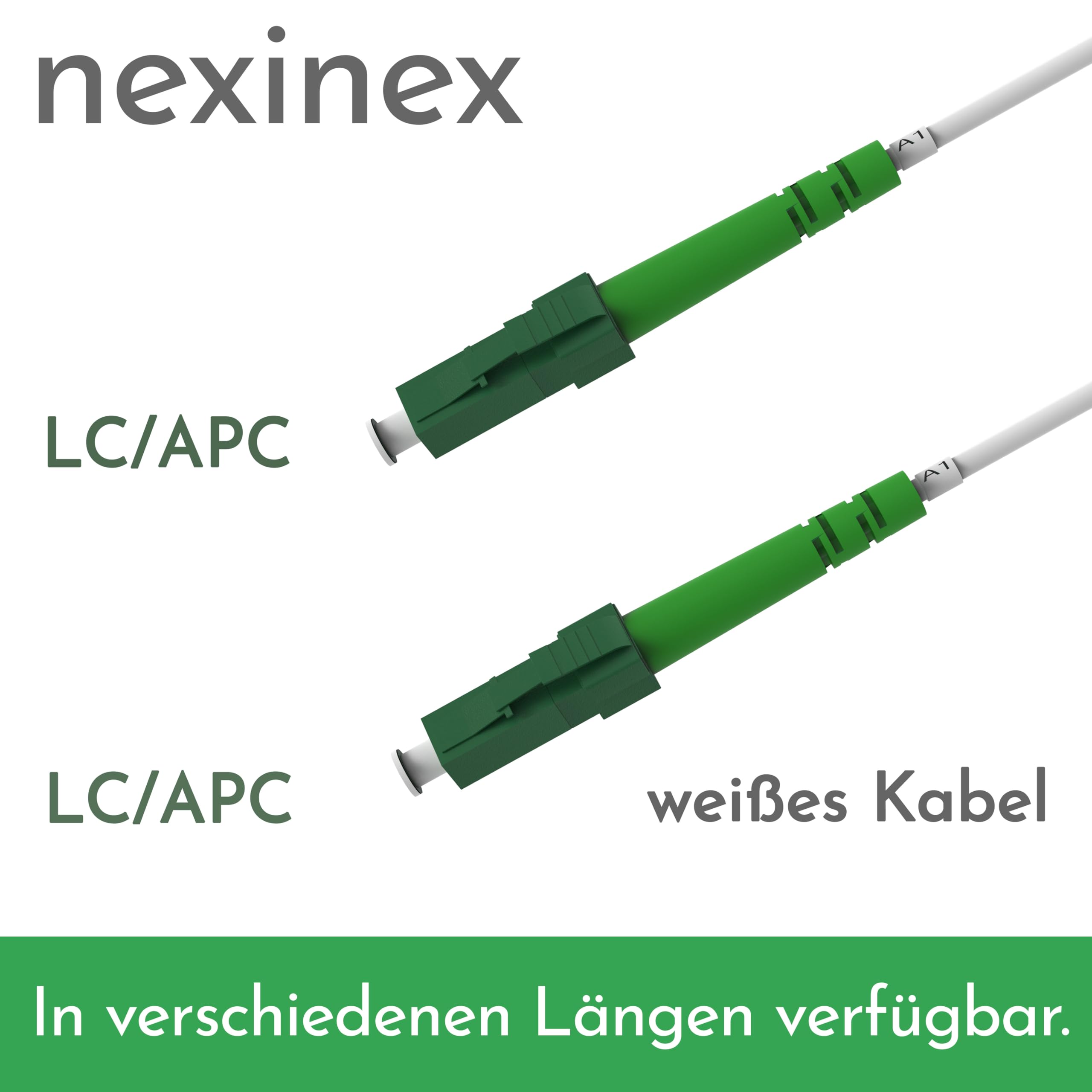 75m Câble Fibre Optique Blanc LC/APC vers LC/APC | Simplex Monomode OS2 FTTH Câble Fibre Optique