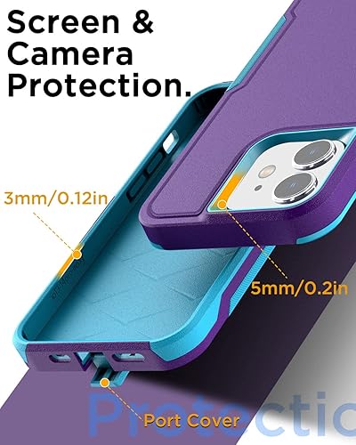 Miniatura 7 de AICase Funda para iPhone 11 con protector de pantalla de vidrio, protección contra caídas de alta resistencia, cuerpo completo, resistente a prueba