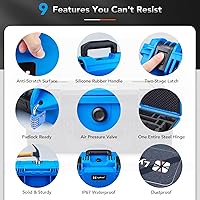 Vista 5 de Lykus Titan M400 - Funda rígida impermeable para DJI Mavic 4 Pro, DJI RC Pro 2/RC2, se adapta a hasta 6 baterías y accesorios en Fly More