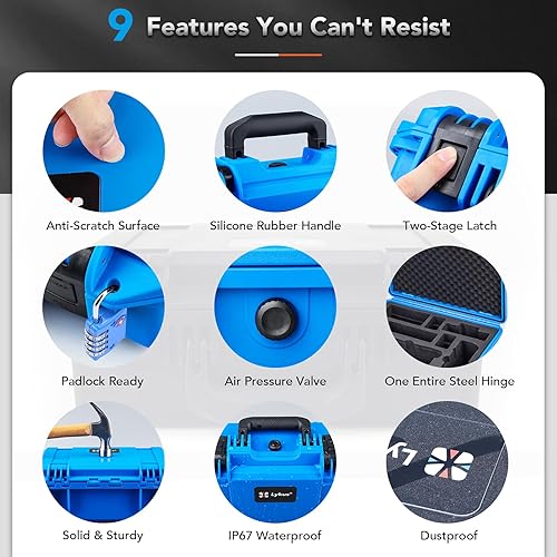 Miniatura 5 de Lykus Titan M400 - Funda rígida impermeable para DJI Mavic 4 Pro, DJI RC Pro 2RC2, se adapta a hasta 6 baterías y accesorios en Fly More