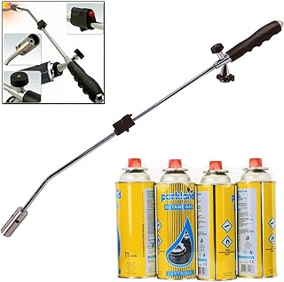 DEKTON Burner Killer Butane Gas BLOWTORCH Garden Outdoor Moss Fungus (Weed Wand + 4 CANISTERS), Yellow/Black