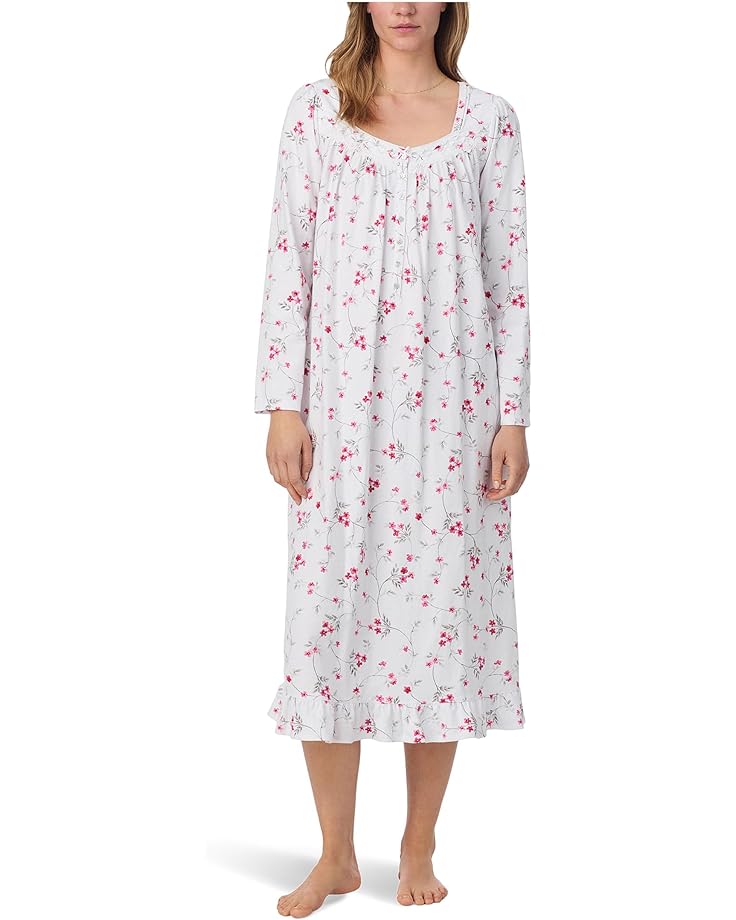 Eileen West Cotton Peached Jersey 48" Long Long Sleeve Nightgown - Main View