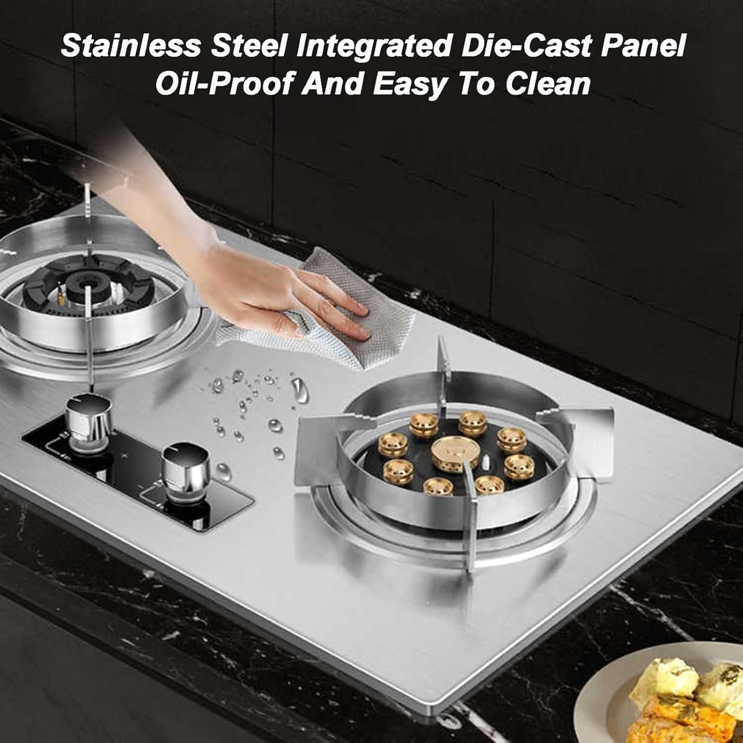 Propane Gas Cooktop 2 Burners Stove, 5.2KW Stainless Steel Portable Gas Stove, 180 Minutes Timing Gas Stove, DoubleAuto Ignition Camping Burner, for RV, Apartments, Outdoor Cooker(LPG)