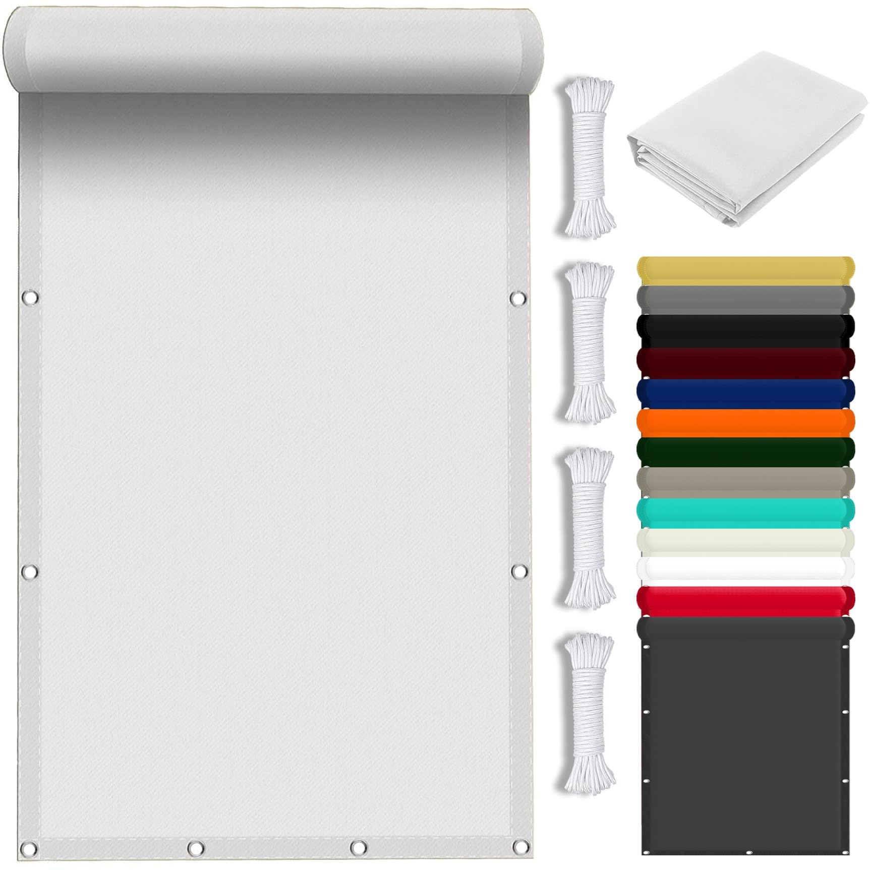 Voile d'ombrage anti-UV 98% imperméable blanche de 270 x 305 cm