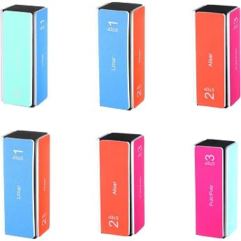 Pack of 6 Nail Polishing Blocks 4-Stage Nail Files Block Buffer for Nails Polishing Block Removes Edges and Instantly Creates a High Gloss Nail Buffer for Natural Nails for Smoothing and Polishing Nails